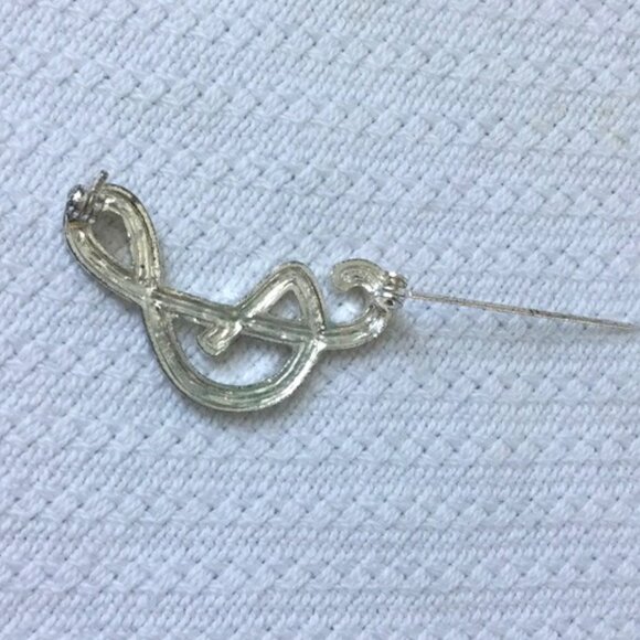Crystal Initial S Brooch / Pin Vintage 1980s - Picture 5 of 5